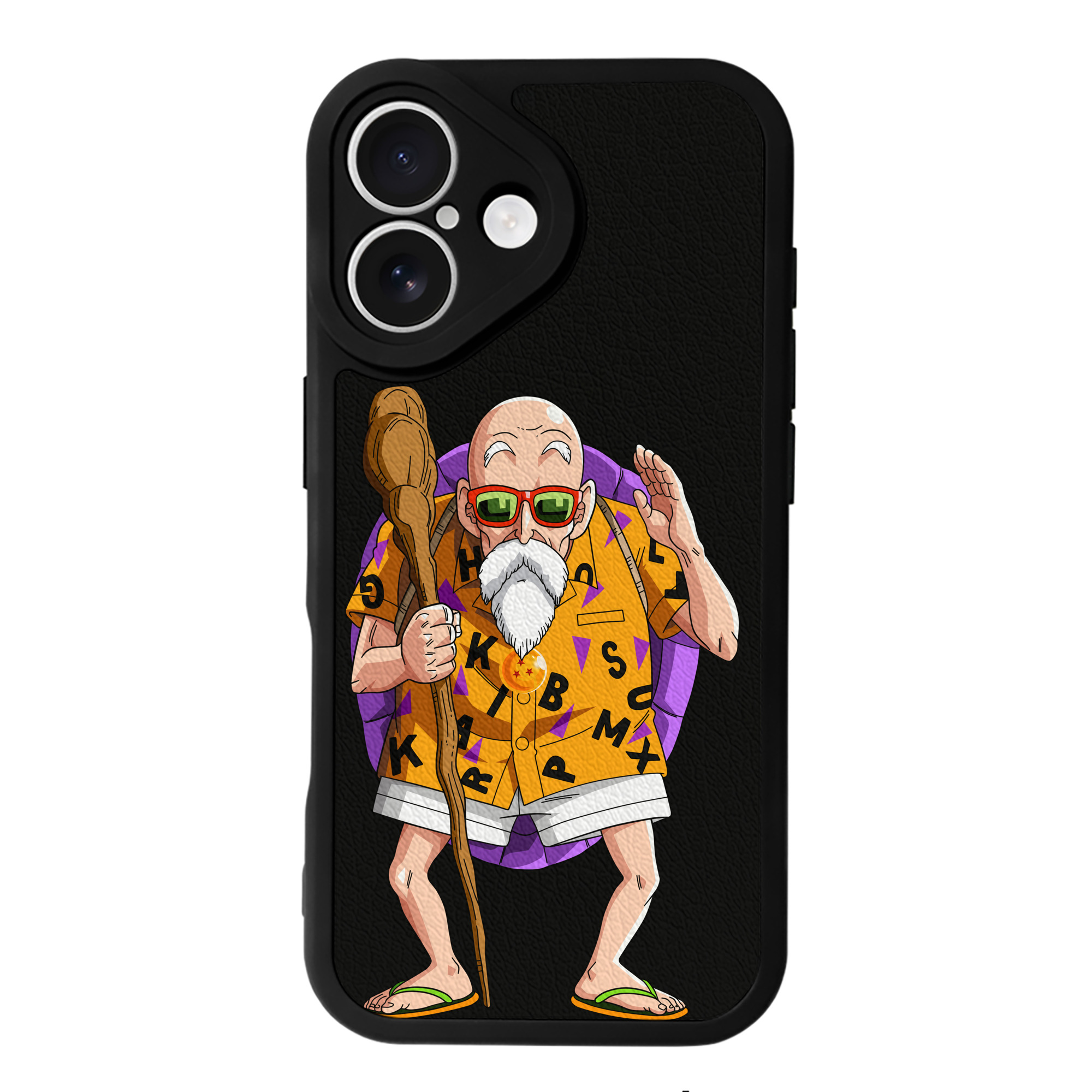 （画像用） ドラゴンボール 亀仙人（かめせんにん） DRAGON BALL Master Roshi Kame Sennin 【iPhone 16シリーズ対応】シリコンスマホケース（レザー調） 材質：シリコン
